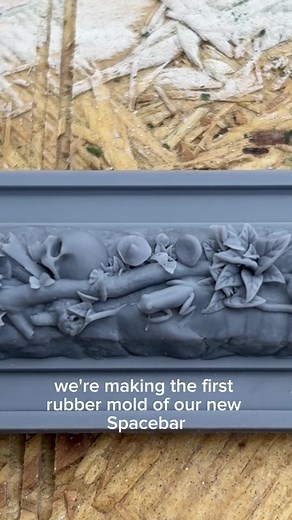 Making moulds of our new space bar design #artistsoftiktok #artisankeycaps #keebtok #fyp