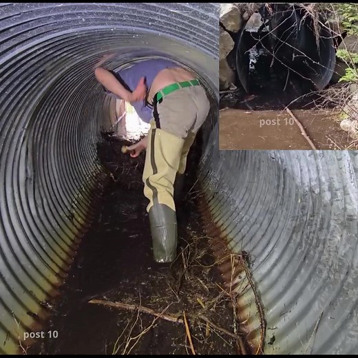 Unclogging Culvert, Beaver Dam In Center Of Pipe | Post 10