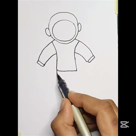 Astronaut drawing easy step by step 👩‍🚀