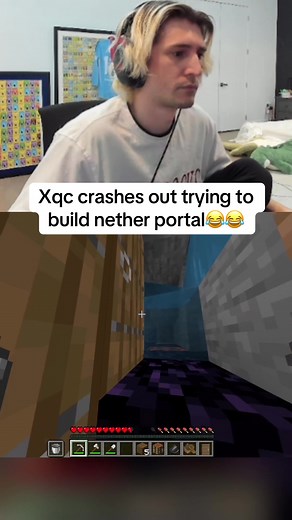 Xqc Crashes Out While Building Nether Portal in Minecraft