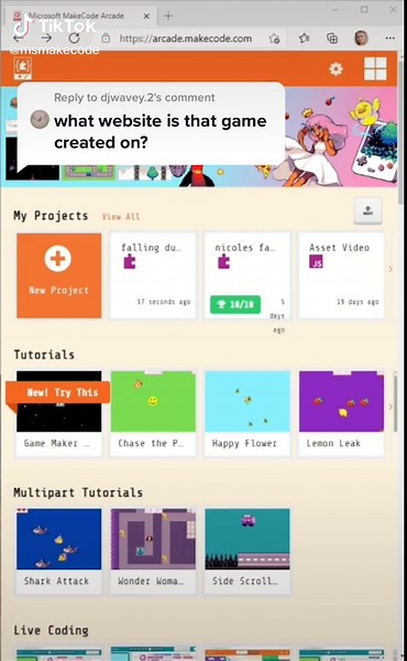 Reply to @djwavey.2 the website is MakeCode Arcade! #GamingSetup #arcade #codetok #womeninstem #makecode #learntocode #retroarcade
