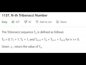 Solving Leetcode 1137. N-th Tribonacci Number