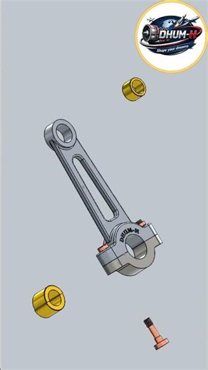 Connecting Rod Assembly Animation | Exploded View in SolidWorks.#SolidWorks #CADAnimation
