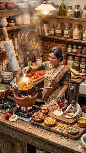 chhoti si cooking, bada ghar- mini saag special! #desiswad #ai #villagecooking #gigglebot #food