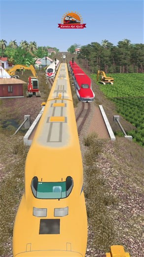 The high speed train was overtaken by 3 high speed trains as it was about to enter the track