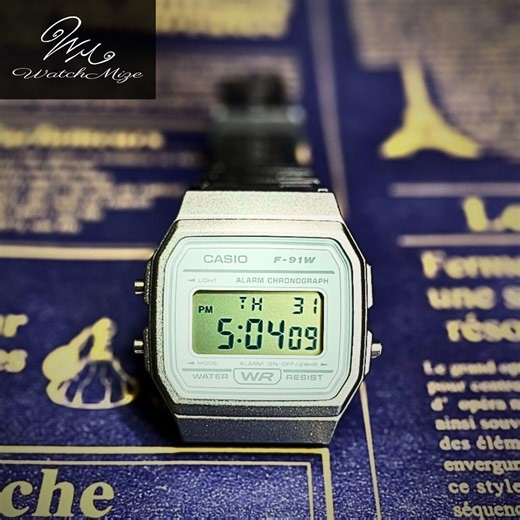 CASIO F-91WS-8 | Original-LCD | Modifiziert | LED-Hintergrundbeleuchtung ersetzt | Metallarmband „Silber“ | Hergestellt von japanischen Handwerkern - Etsy.de