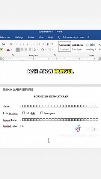 Tutorial Mudah Membuat Formulir Box di Microsoft Word