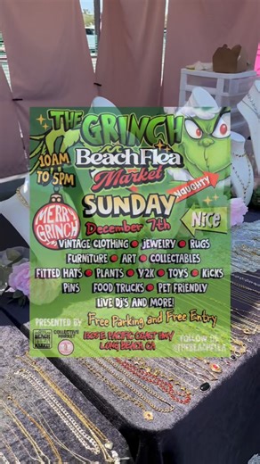 The Beach Flea Market on Instagram: "This Sunday 12/7!🎄 🌴Long Beach City College🌴 1305 East Pacific Coast Hwy Long Beach, CA 90806 #Fleamarket #longbeach #csulb #vintage #longbeachflea #y2k #shopping"
