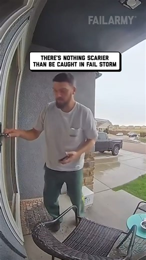oh the weather outside is frightful 😆 #cctv #thunder #storm #fail #shorts #reels | FailArmy