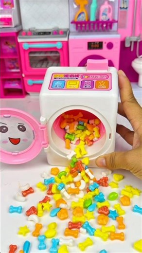 ASMR Unboxing Washing Machine Candy Set Toys Kitchen, Satisfying With Unboxing Miniature Videos