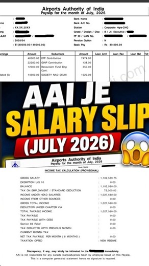 AAI JUNIOR EXECUTIVE LATEST SALARY SLIP 2026 | ₹80,000+ In-Hand! 😱