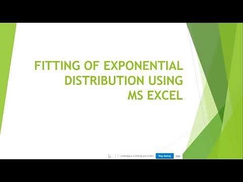 Fitting of exponential distribution using MS Excel degree 1 yr sem 2