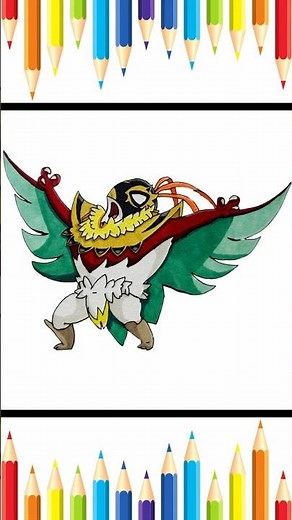 Rysunek Mega Hawlucha w mniej niż 1 minutę ⚡ | Pokémon