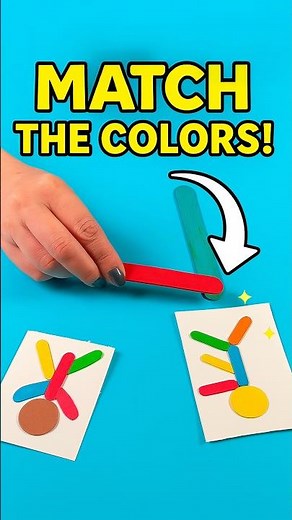 DIY Shape & Color Matching Easy Craft with Popsicle Sticks #diy #craft #craftyfun #kids