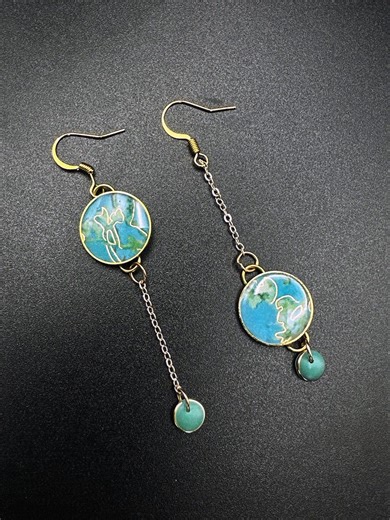 Monet Water Lilies Earrings: Vintage Mismatched Impressionist Art Jewelry - Etsy