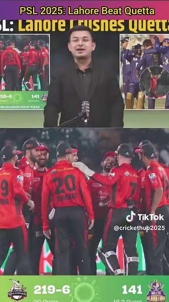 Lahore Qalandars Defeat Quetta Gladiators by 63 Runs