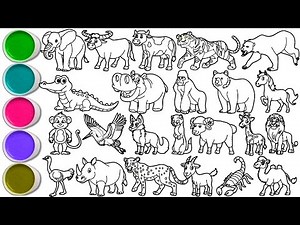 Draw Amazing Animals in 40 Minutes - Elephant, Buffalo, Cow, Tiger, Polar Bear, Crocodile & others