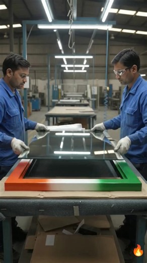 🇮🇳 How India Tricolor Mirror Frames Are Made in a Modern Factory | Satisfying Manufacturing Process