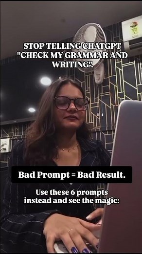 6 Prompts to improve your Grammar #prompt #shorts #grammartips #englishlearning #viral