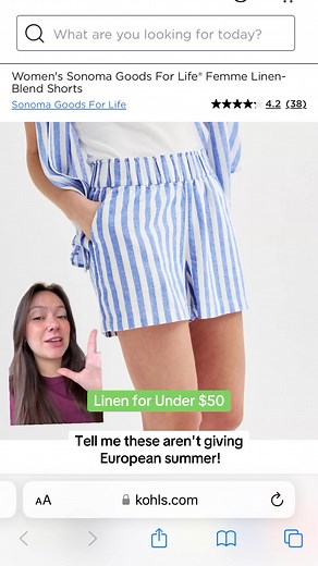 Follow along the summer season’s lightest and breeziest trend #linen. All for under $50 at #kohls ☀️ #shopping #trendsroundup #greenscreen