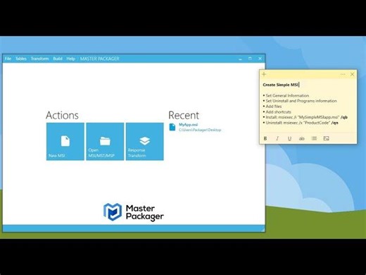 Create a simple MSI file | Master Packager