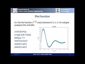 Lecture 5 Plotting - MATLAB المحاضرة 5 رسم الدوال في الماتلاب