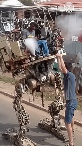 He made his own robot in his backyard - AI video | Creative Panda