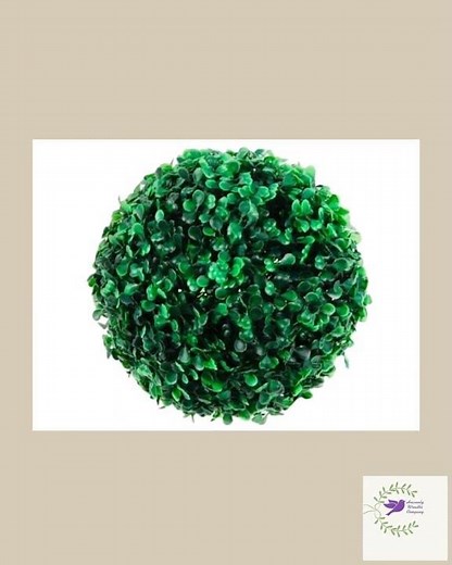 Boxwood Ball Tabletop Centerpiece: Farmhouse Style Faux Plant Decor