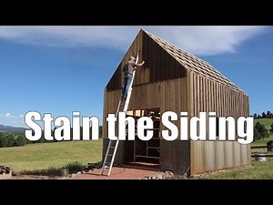 Putting Stain on the Timber Frame Barn Wood Siding