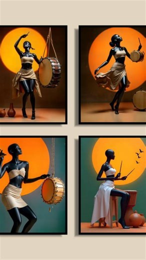 AFFORDABLE INTERIOR DECOR STORE IN LAGOS | African lady drummer wall art ♥️ Size: 25x35cm Price: 11,000 each 4pcs- 40,000 | Instagram