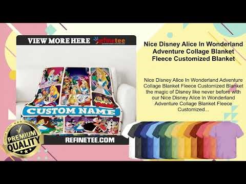 Nice Disney Alice In Wonderland Adventure Collage Blanket Fleece Customized Blanket