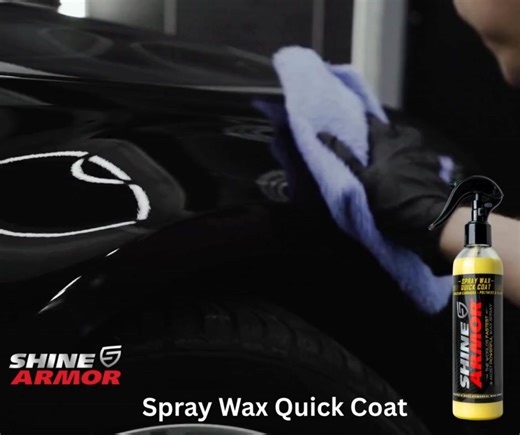 1.6K views | Bring that weekend wax look in minutes! Spray Wax Quick Coat gives your car a slick, glossy finish with zero effort. ✅ Quick spray & wipe formula ✅ Long-lasting water beading ✅ Deep gloss & UV protection ✅ Works on paint, trim & chrome  Spray Wax Quick Coat: https://www.shinearmor.com/products/best-car-wax #SprayWax #QuickDetail #ShineArmor #GlossGoals | Shine Armor | Facebook