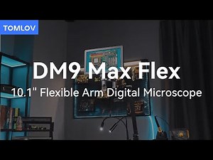 TOMLOV DM9 Max Flex Flexible Arm Digital Microscope, 10.1" Soldering Microscope 1500X