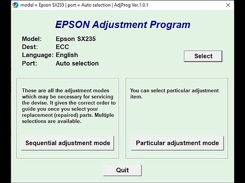 How to Reset Epson SX235 Printer