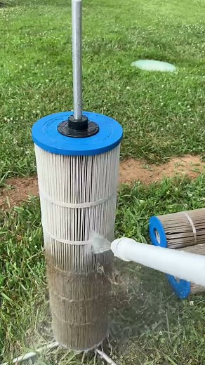Pool filter cleanup the easy way. #cartridgefilter #diy #howto