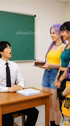 Rumi Offers Chocolate Cake To Teacher In Classroom #rumi #kpop #kpopdemonhunters