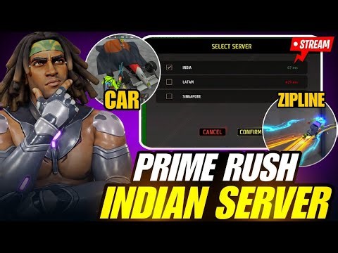 PRIME RUSH LIVE 🔥 | New Zipline, Lighthouse Update, Indian Server | Indus BRX Connected Gameplay