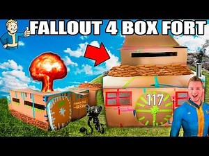 TWO STORY FALLOUT 4 BOX FORT VAULT!!📦 ☢️ 24 Hour Challenge: NERF, Electricity & More!