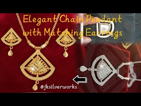 Pendant set with matching earrings| #trendingjewelry #pendant #silver #viral #jewelrymaking #gold