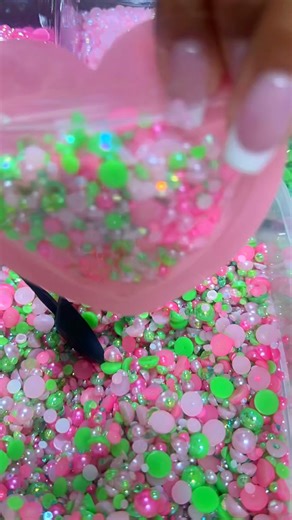 19K views · 107 reactions | Help me name this new mix!  A dreamy combo of Light Pink, Apple Green, and Glitz Girl Pink, plus some jelly rhinestones for that extra pop! It’s definitely giving “Pretty Girl” vibes  | The Glittery Glitz Chic | Facebook