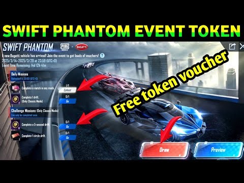 SWIFT PHANTOM Event in PUBG Mobile & BGMI Unlock New Bugatti lucky voucher lucky token 3.7 update