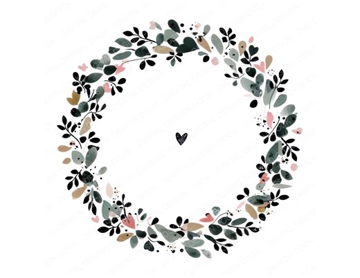 12x Heart Wreath Clipart PNG, Floral Love Circle Art, Printable Watercolor Clip Art, Transparent Background, Digital Papers, Junk Journal - Etsy