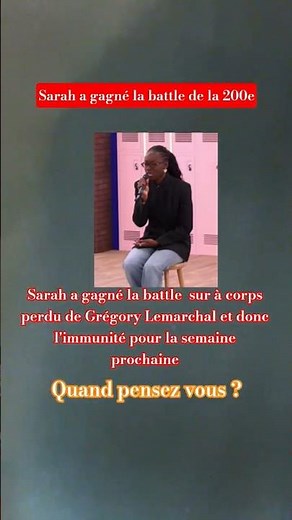 Sarah a gagné la battle noté par les 12 professeurs #staracademy #top3 #battle #prime #immunité