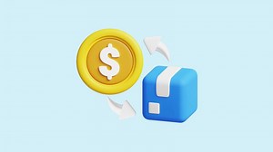 Purchase transaction animated 3d icon.