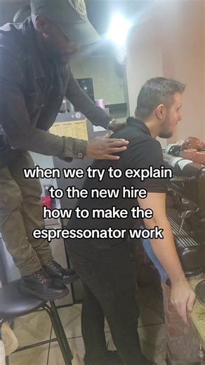 Barista training at My Hometown Café is very simple. Step 1: Respect the espresso machine. Step 2: Fear the espresso machine. Step 3: Eventually the espresso machine respects you back. New staff quickly learn… the machine chooses the barista, not the other way around ☕ #MyHometownCafe #BaristaLife #NewtonPark #GqeberhaEats #CoffeeCulture