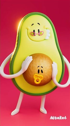 MODELING Processor this Avocado Character, Made with BLENDER #blender #modeling #shading #process