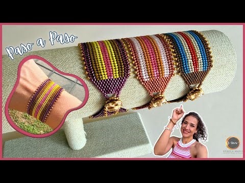 ✅ PULSERA Tejida con Delica Miyuki Paso a Paso ✨ Herringbone Plano
