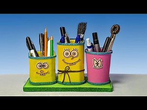 Pen Holder from Recycled Plastic Bottle | DIY Recycled Bottle Pencil Holder | DIY Waste Bottle Craft