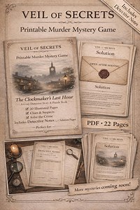 Printable Murder Mystery Game Kit | Detective Notes & Solution Included | Party Game PDF | Instant Download - Etsy