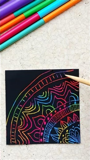 This Rainbow Scratch Reveal Is So Satisfying #satisfyingart #scraping